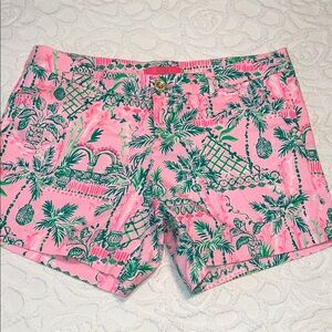 Lilly Pulitzer Pink & Green Tropical Print  Shorts